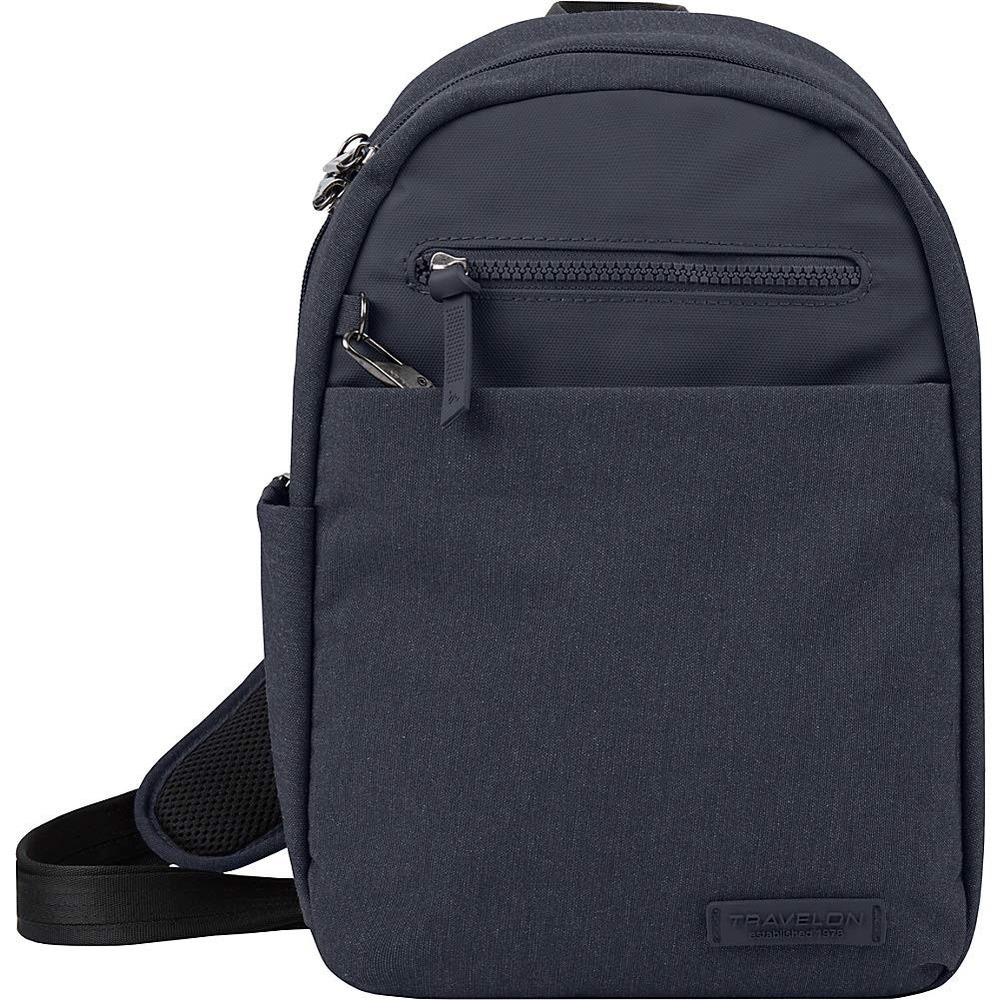 Travelon Anti-Theft Metro Sling Bag Navy RFID Blocking Crossbody Travel Pack